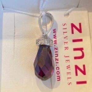 NWT ZINZI Sterling Silver, Zircon, Glass Pendant